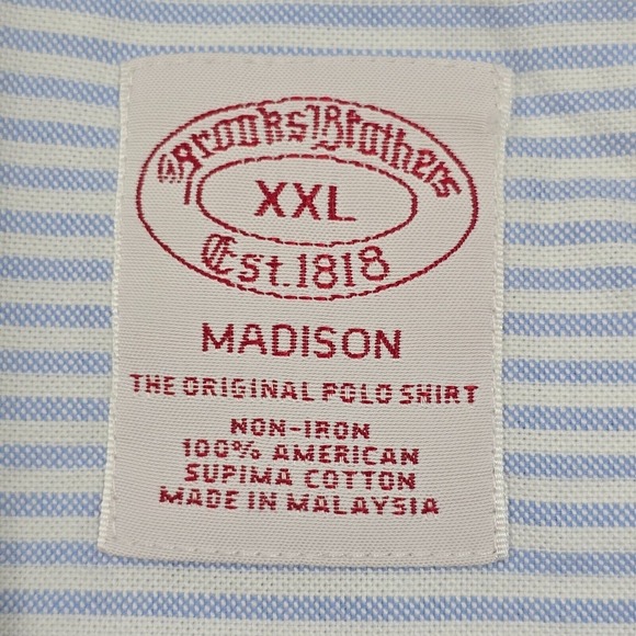 Brooks Brothers Madison Shirt Mens XXL Blue Crazy Pattern Button Long Sleeve - Picture 5 of 9